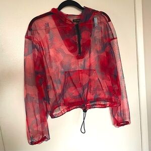 Red Camo Mesh hoodie alternative layering piece